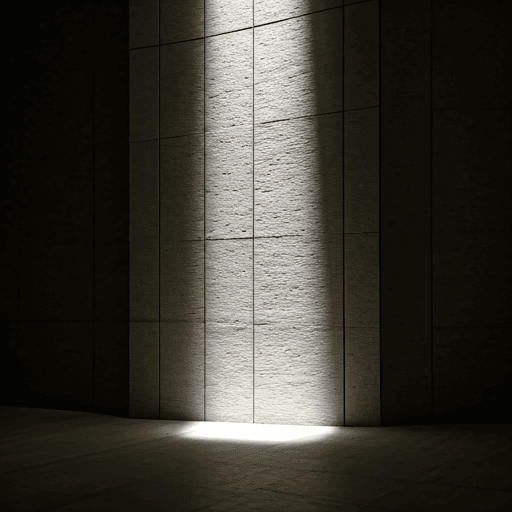 Minimalist architectural detail showing stone and light